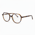 Black geometric optical frame glasses with size 52-17-140 and 46mm lens height