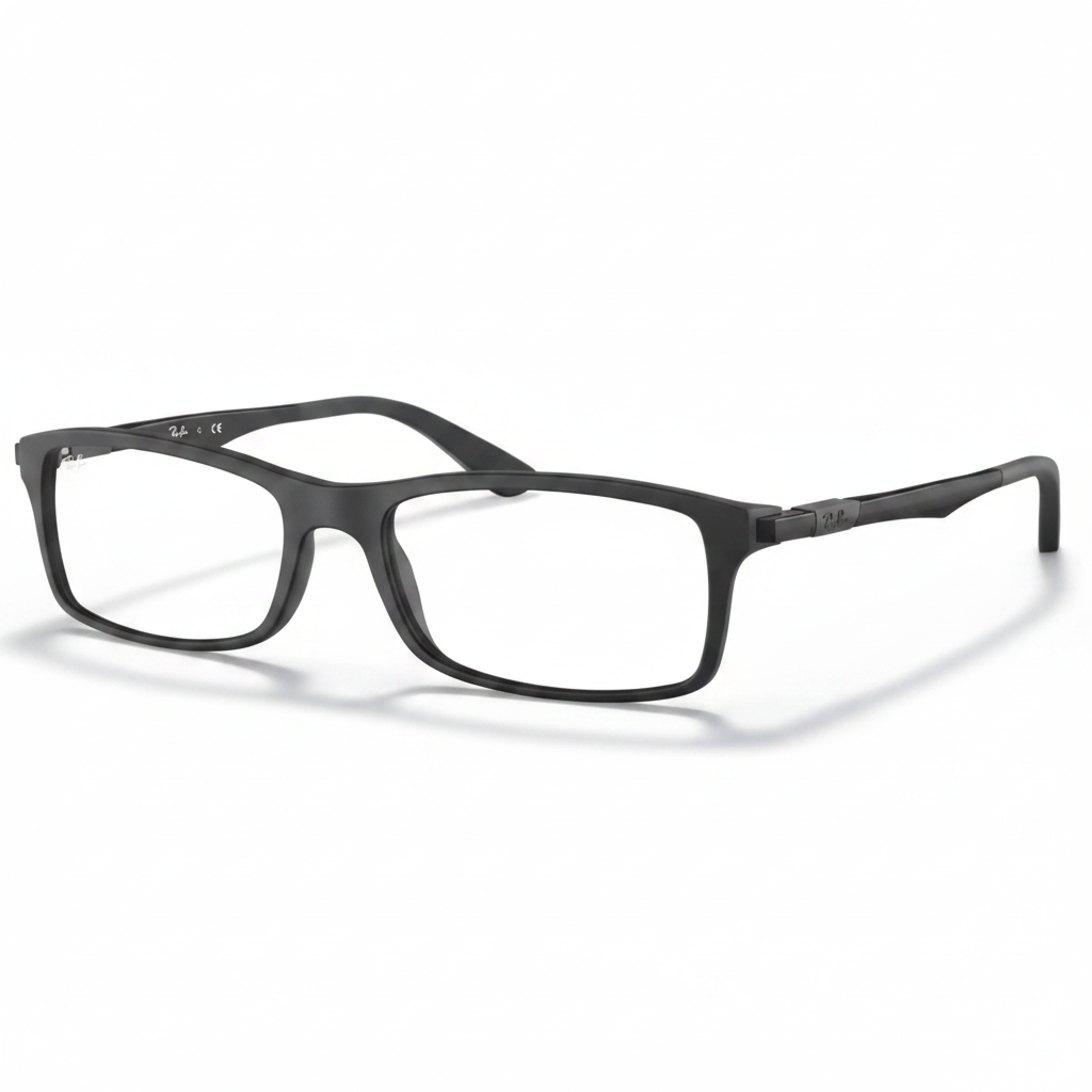 All Matte Black Rectangular Eyeglasses 1:1