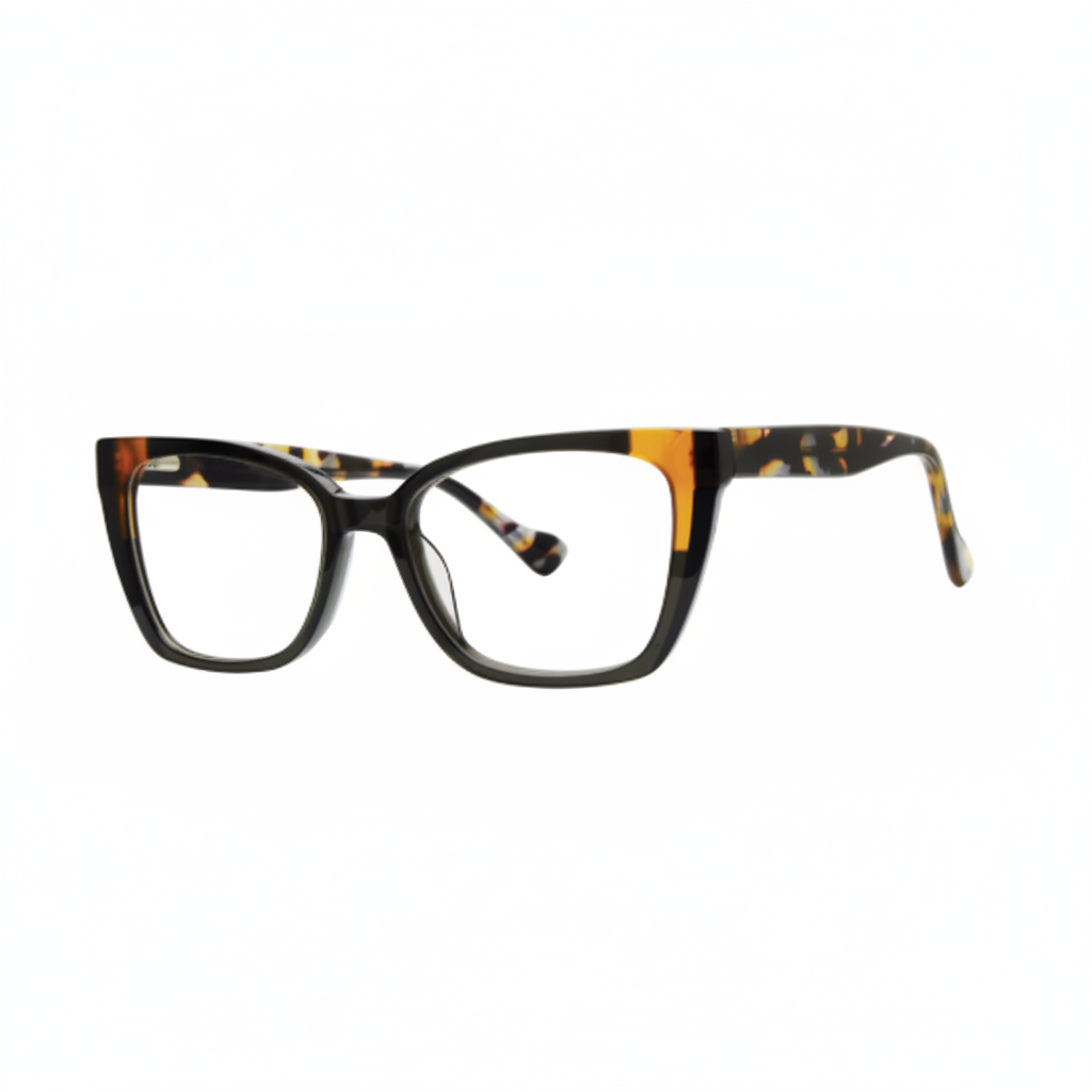 Black & Amber Tortoiseshell Cat-Eye Glasses – 1:1 Square