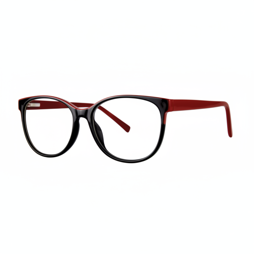 Black and Red Round Eyeglasses