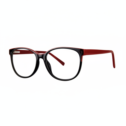 Black and Red Round Eyeglasses