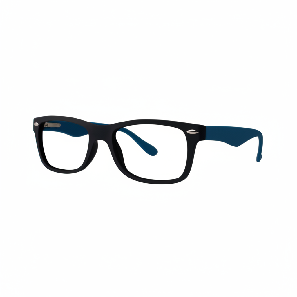 Black and Teal Wayfarer Eyeglasses