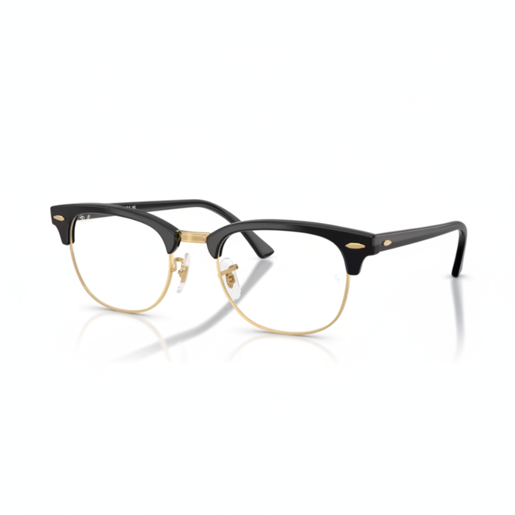 Black & Gold Browline Eyeglasses 1:1