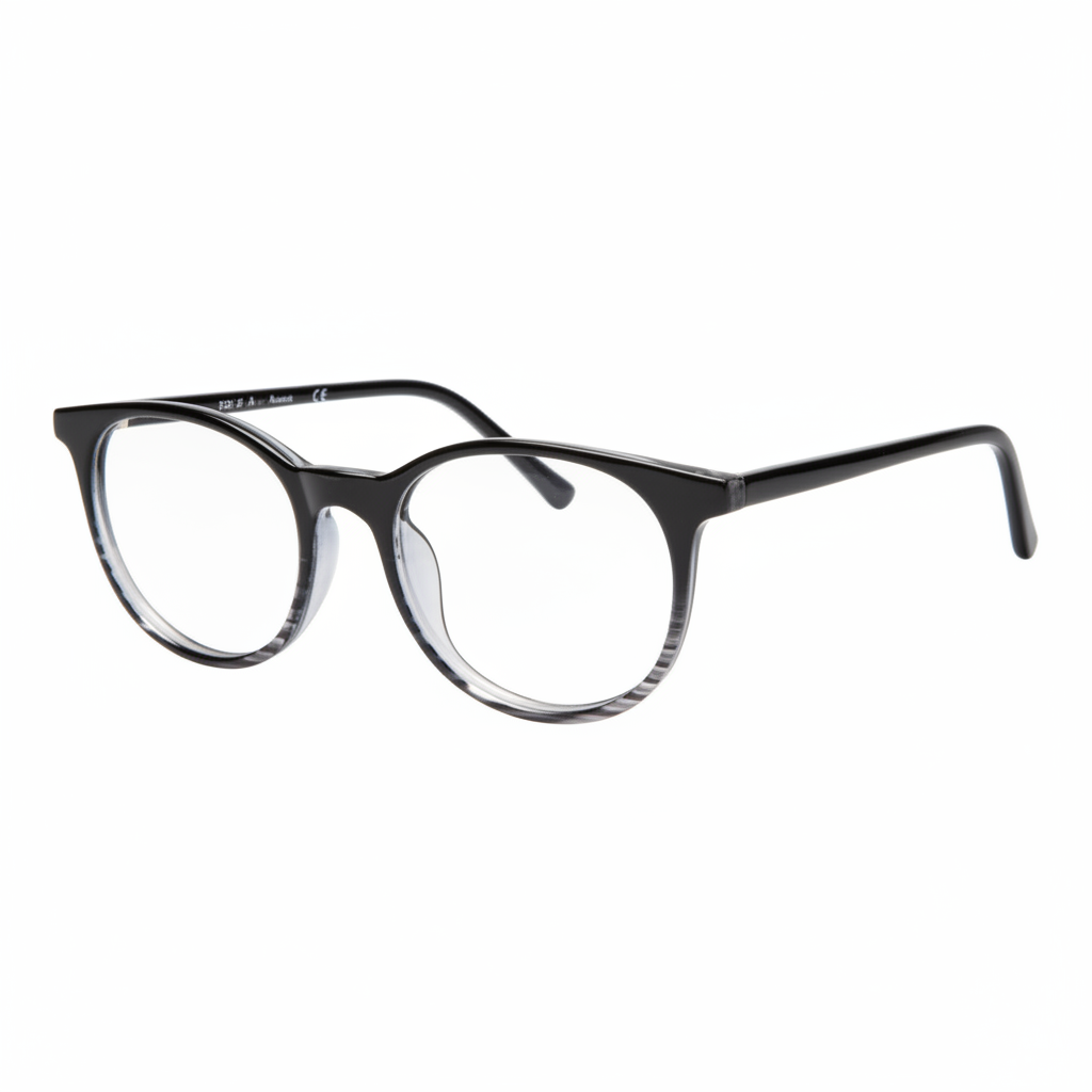 Black Grey Striped Eyeglasses – 1:1 Product Image
