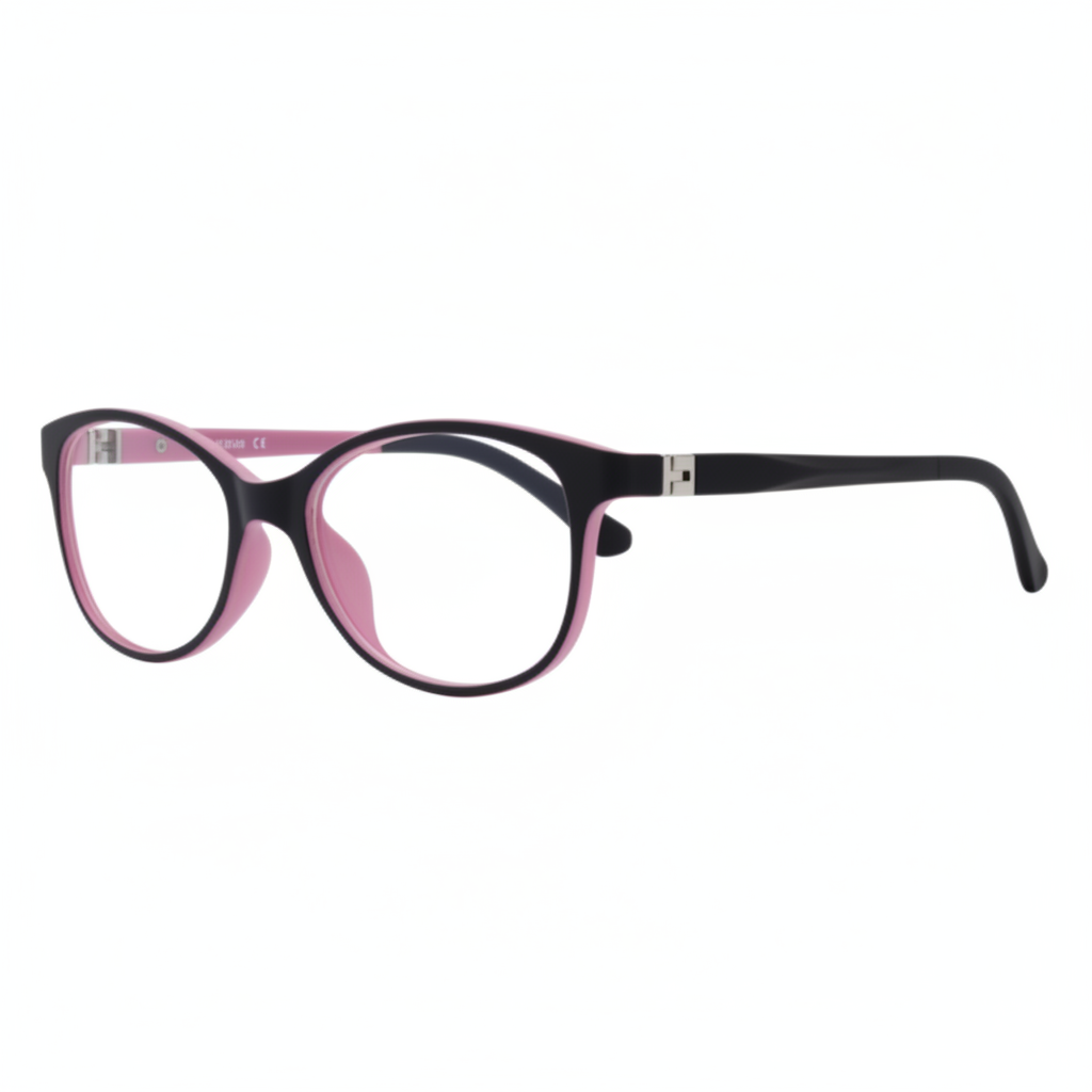 Black & Pink Oval Eyeglasses 1:1