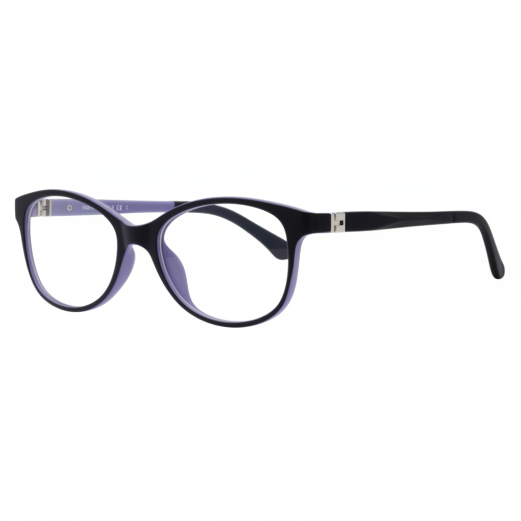 Black & Purple Oval Eyeglasses 1:1