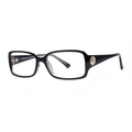 Black Rectangular Eyeglasses with Crystal Detail