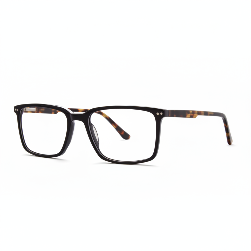 Big Assist black glasses by Modern Optical Inc., size 57-17-150 with 37mm lens height