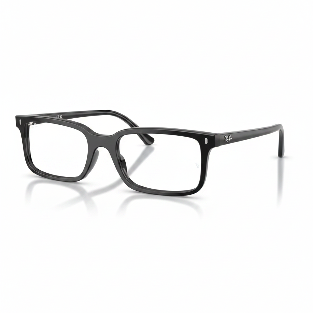 Black Wide Rectangular Eyeglasses 1:1