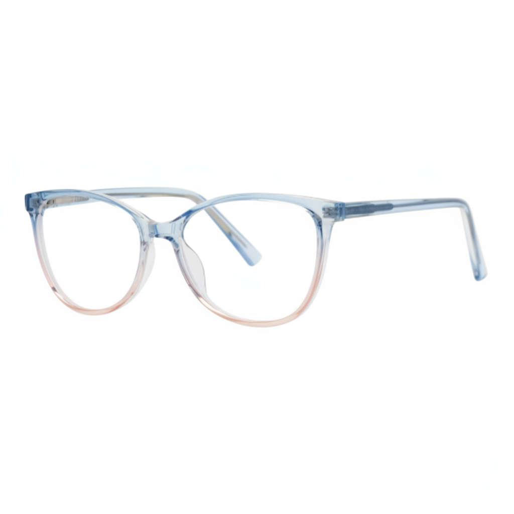 Blue Pink Gradient Cat-Eye Eyeglasses