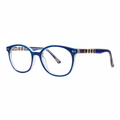 Blue Round Striped Eyeglasses 1:1