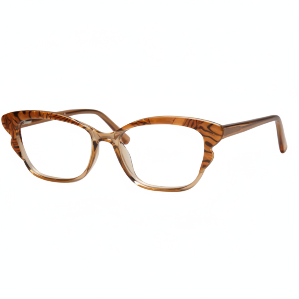 Brown Amber Tortoise Cat-Eye Glasses 1:1