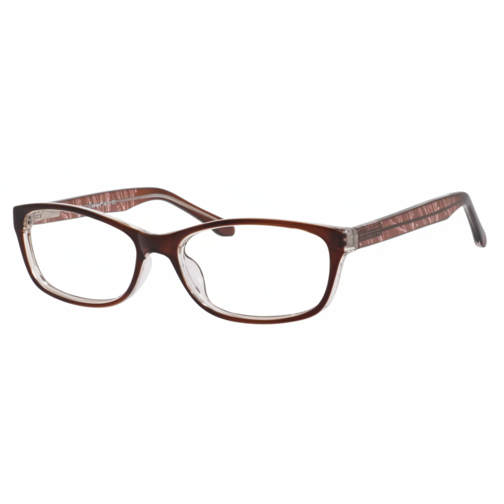Brown Floral Temple Eyeglasses 1:1