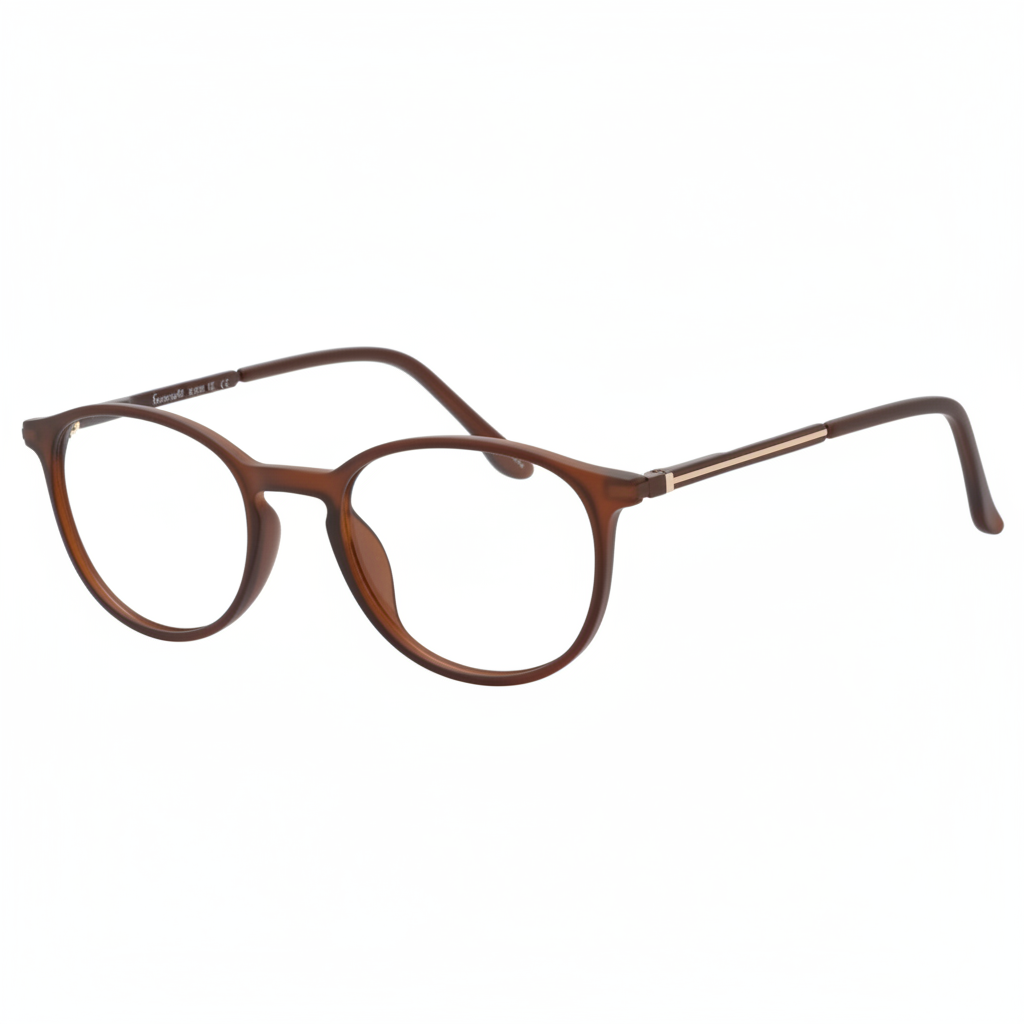 Brown Round Eyeglasses 1:1
