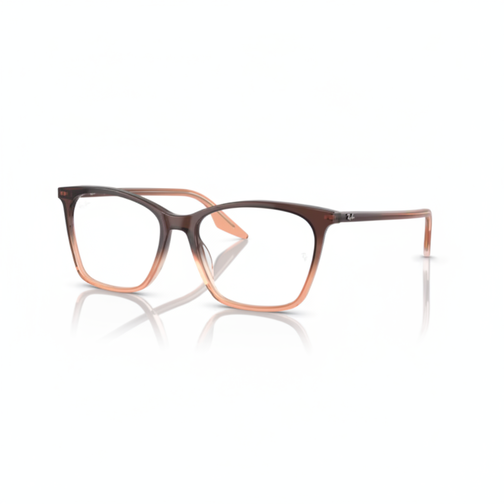 Brown to Peach Gradient Square Eyeglasses - 1:1