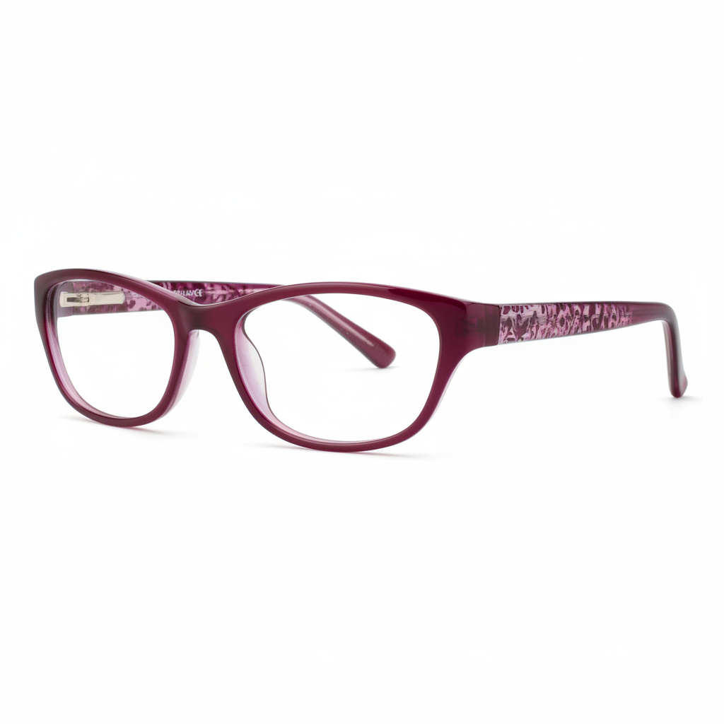 Burgundy Cat-Eye Glasses 1:1