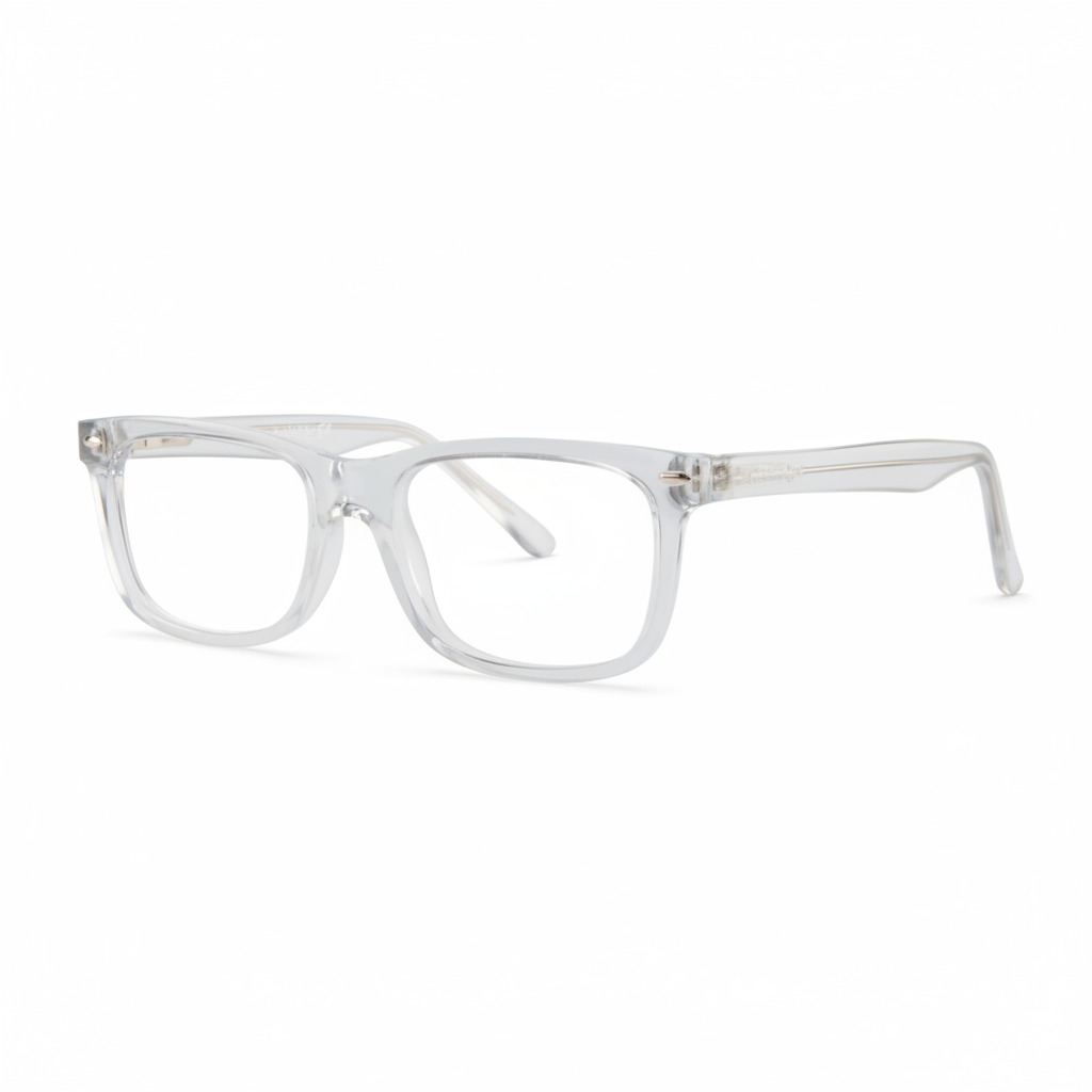 Clear Crystal Rectangular Eyeglasses — 1:1