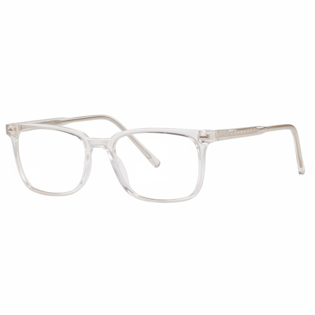 Clear Crystal Rectangular Wayfarer Frames 1:1