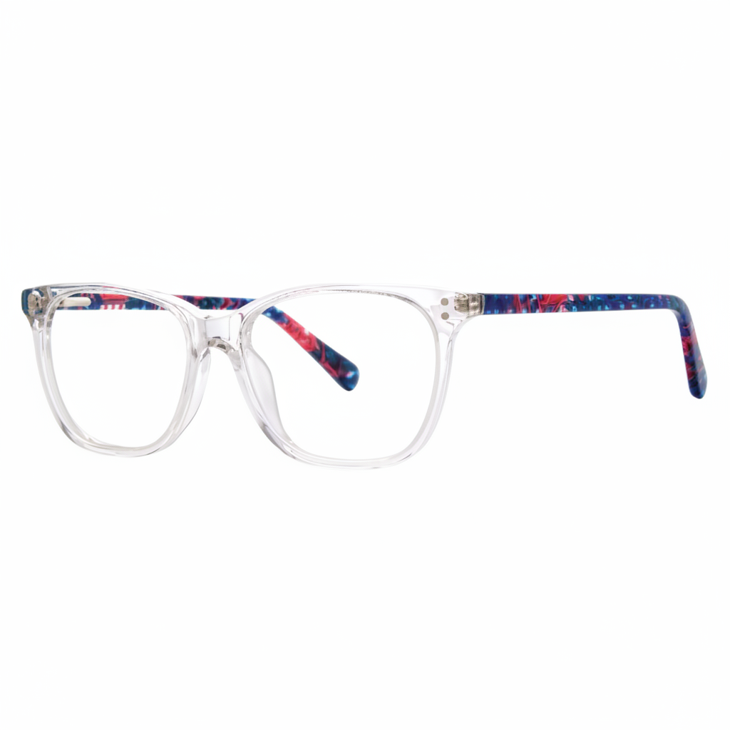 Clear Floral Temple Eyeglasses — 1:1