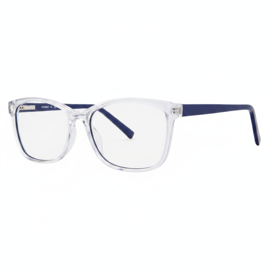 Clear Frame Navy Blue Eyeglasses