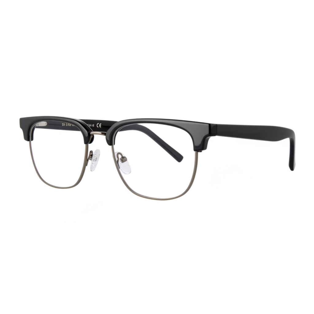Clubmaster black and gunmetal eyeglasses 1:1