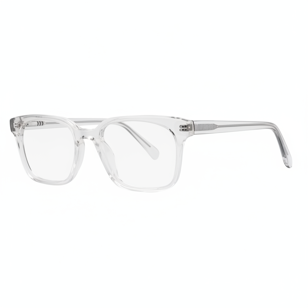 Crystal clear transparent eyeglasses