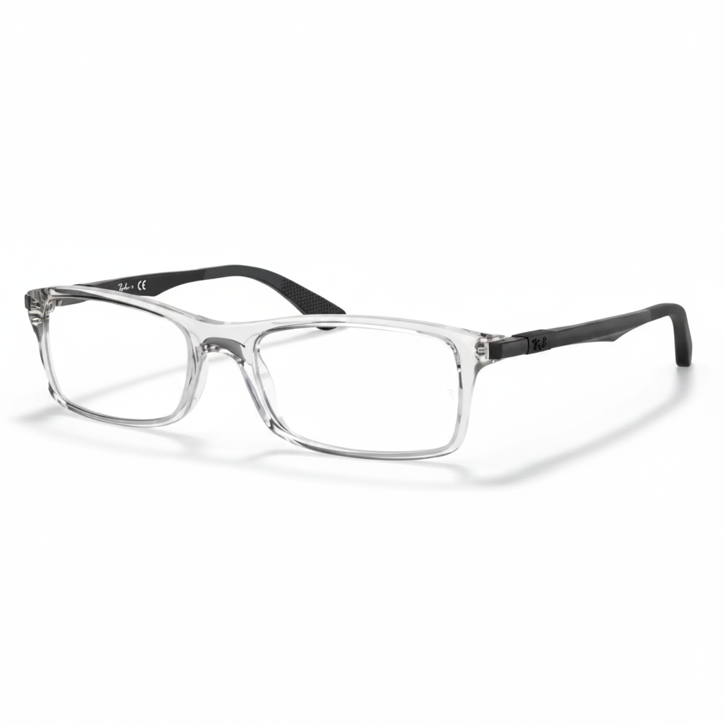 Crystal Clear with Black Temples Eyeglasses 1:1