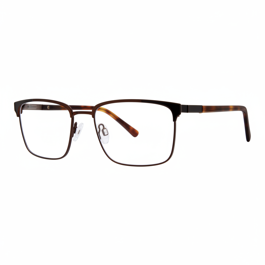 Dark Brown and Tortoise Full-Rim Eyeglasses 1:1