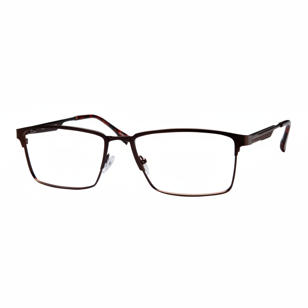Dark Brown Rectangular Eyeglasses 1:1