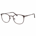Dark brown round-square hybrid eyeglasses 1:1