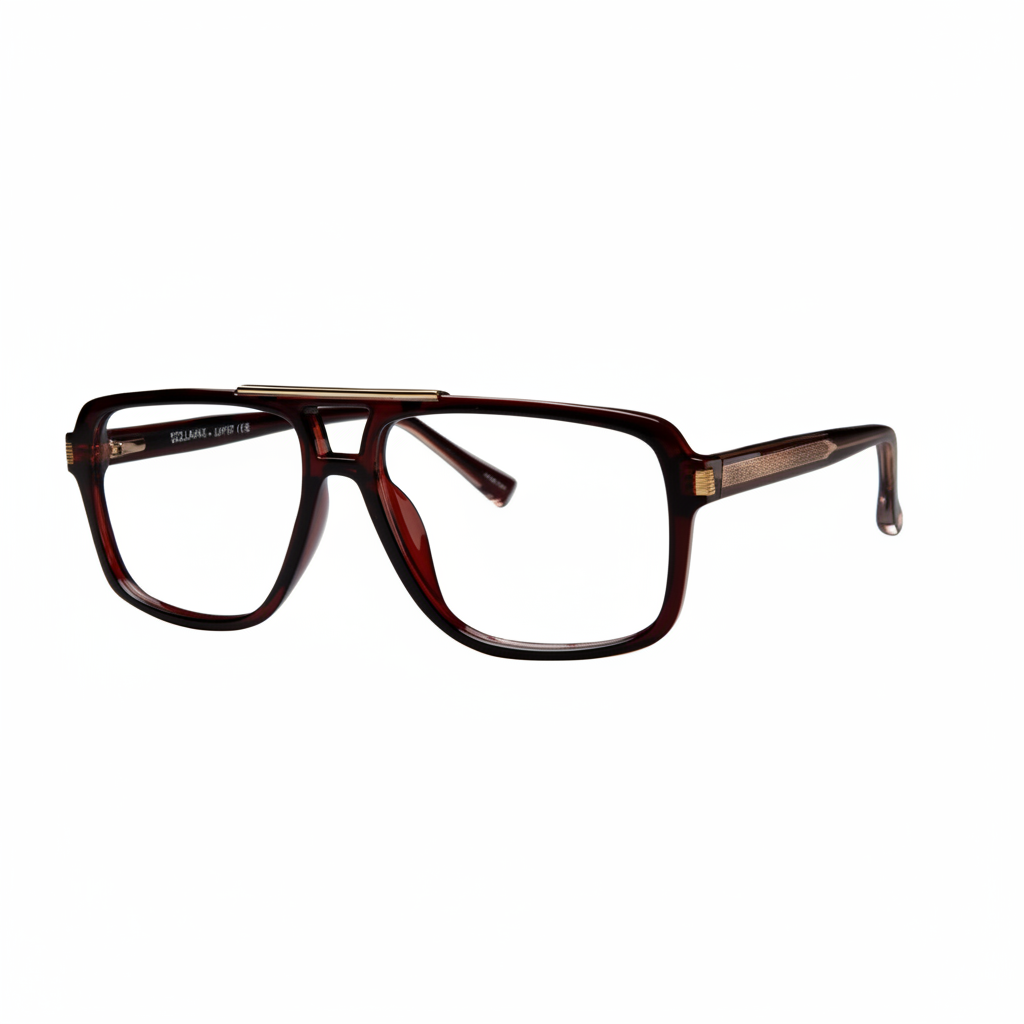 Dark Burgundy Tortoiseshell Aviator Frames 1:1