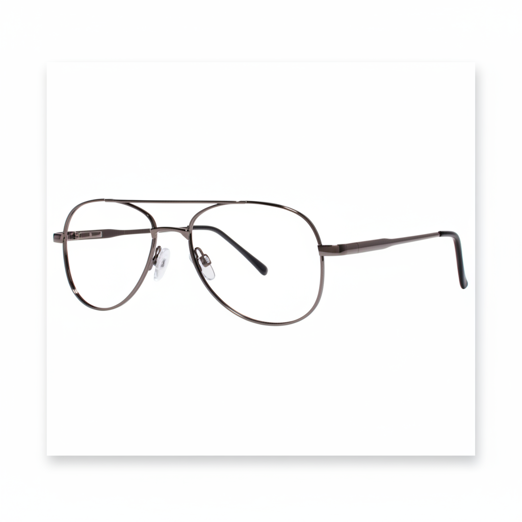 Dark Gunmetal Aviator Double Bridge Eyeglasses 1:1