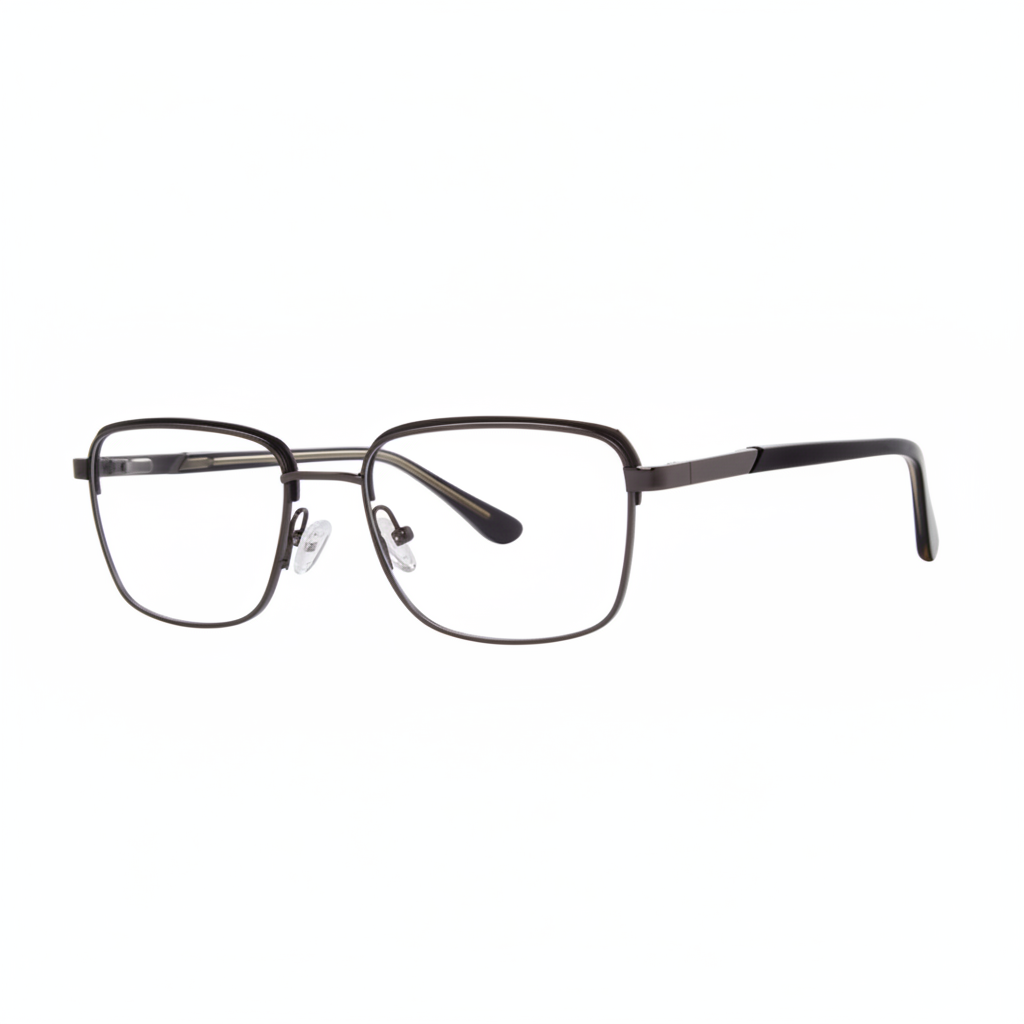 Dark Gunmetal Square Eyeglasses 1:1
