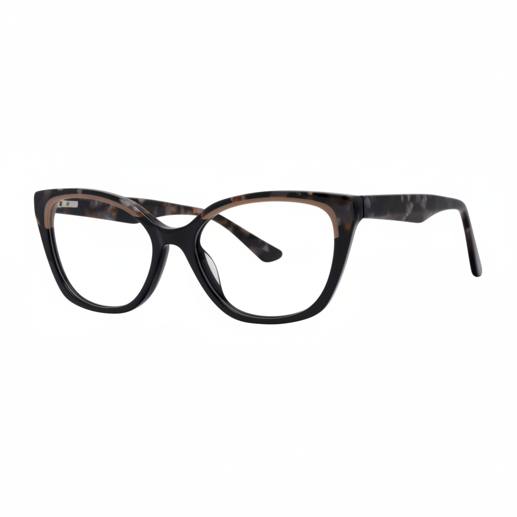 Dark Tortoiseshell Cat-Eye Glasses – 1:1 Square