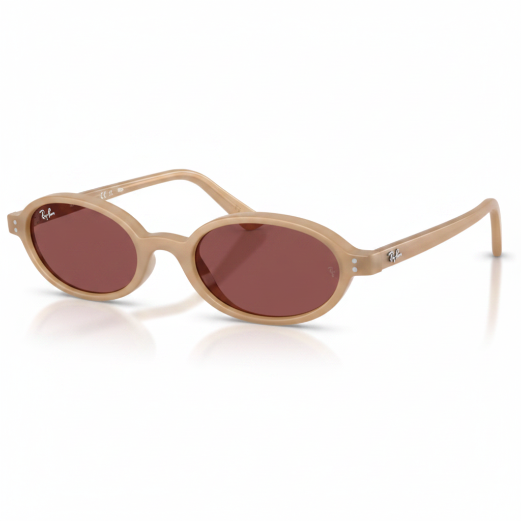 Frosted Beige Oval Sunglasses 1:1