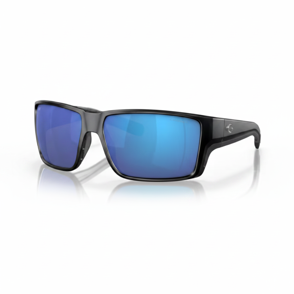 Glossy Black Blue Mirror Sport Sunglasses 1:1