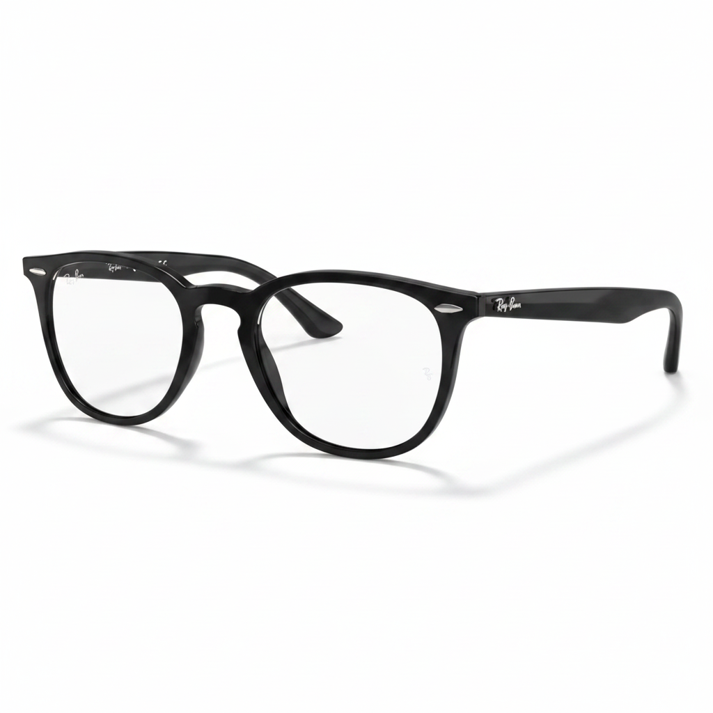 Glossy Black Hexagonal Round Eyeglasses 1:1