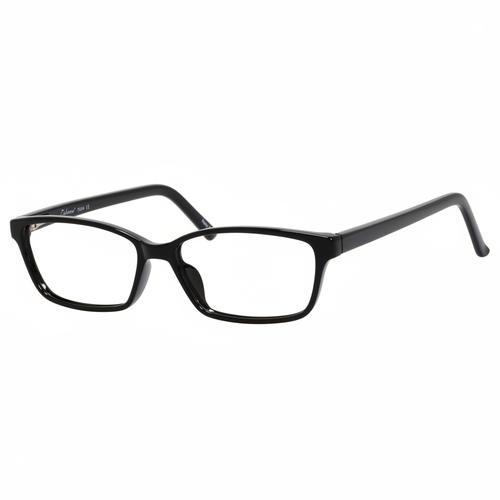 Glossy Black Rectangular Eyeglasses 1:1