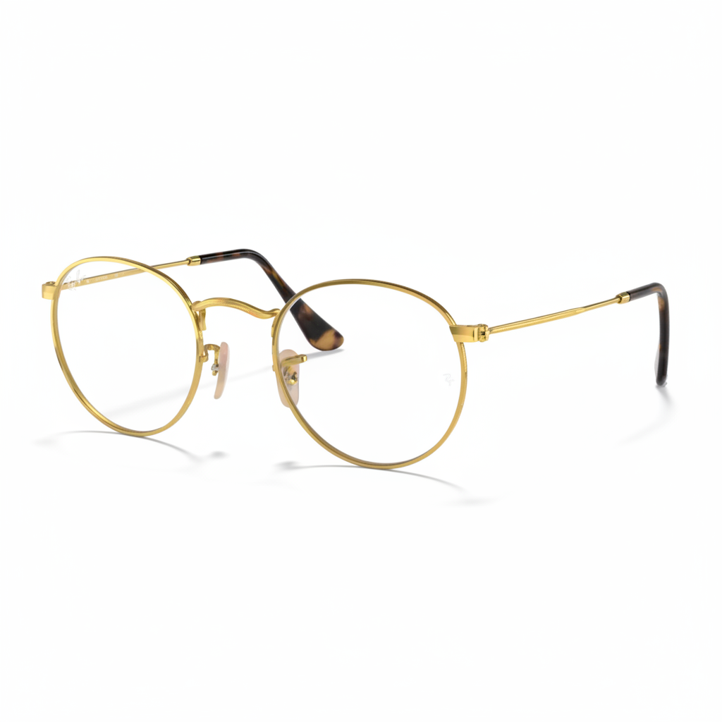 Gold Round Eyeglasses - 1:1