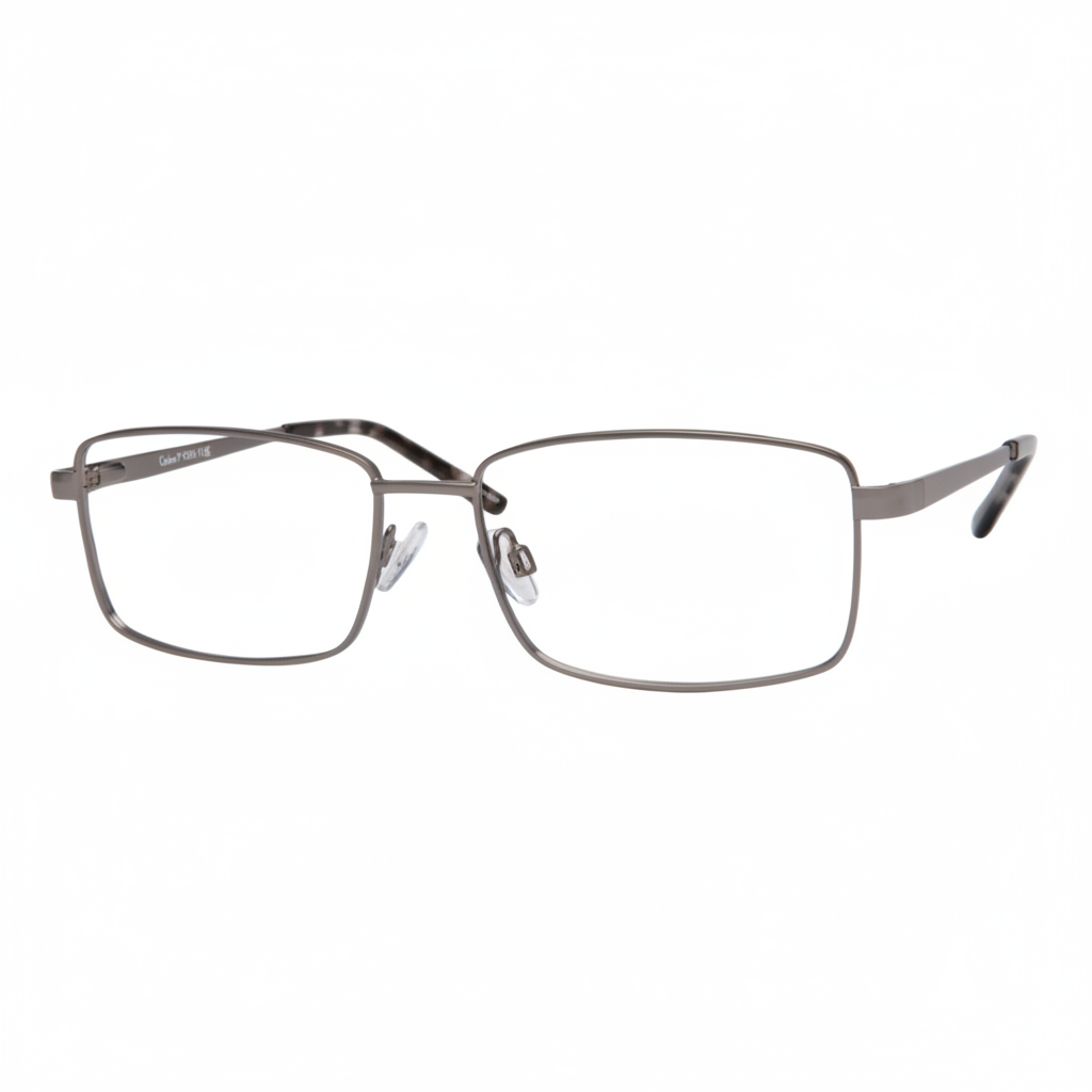 Gunmetal Full-Rim Rectangular Eyeglasses 1:1