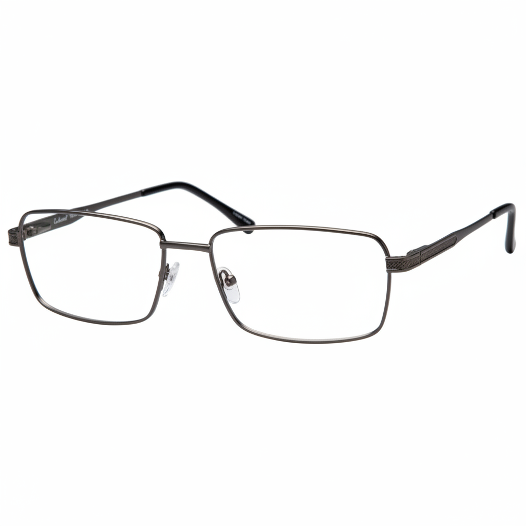 Gunmetal Gray Rectangular Eyeglasses 1:1