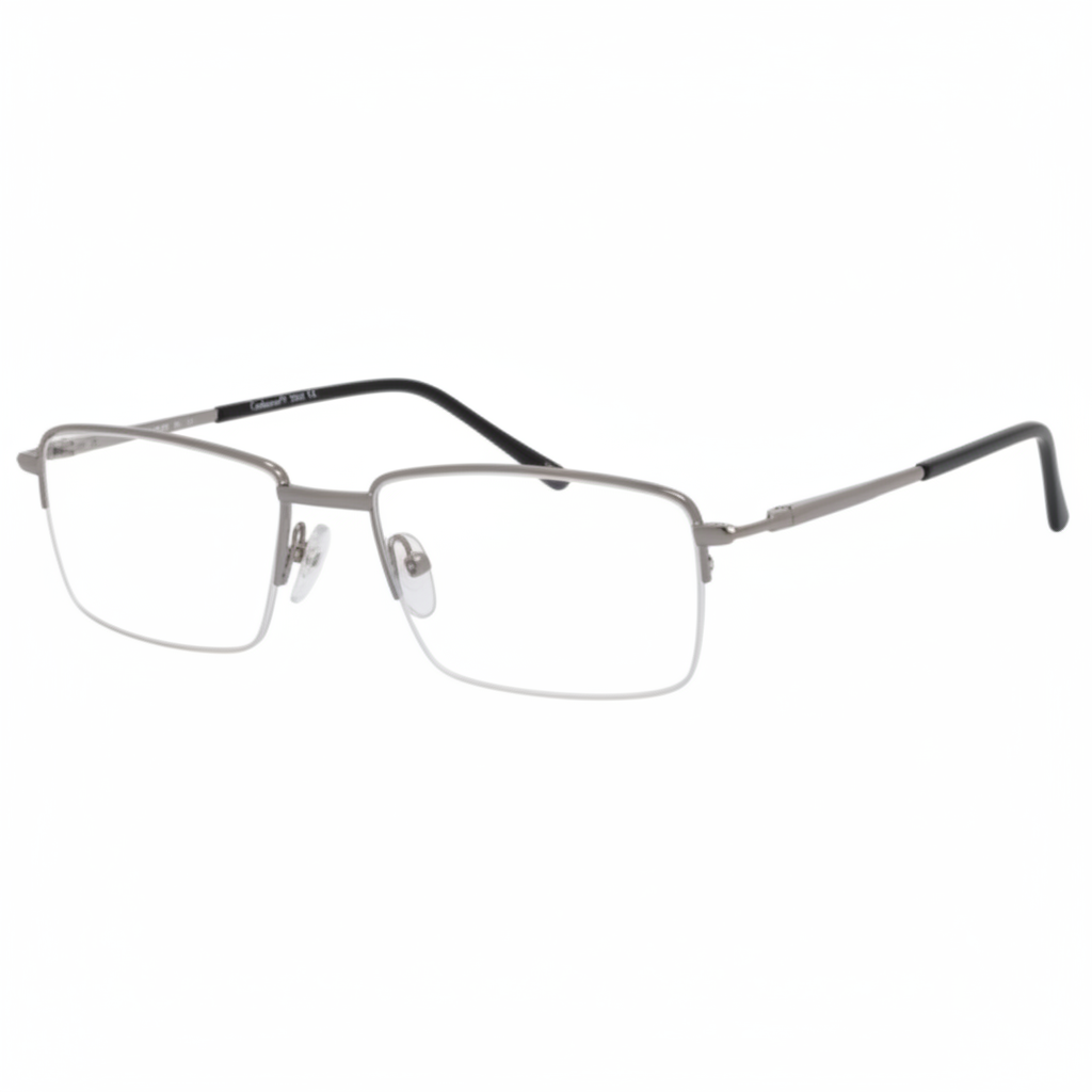 Gunmetal rectangular eyeglasses 1:1