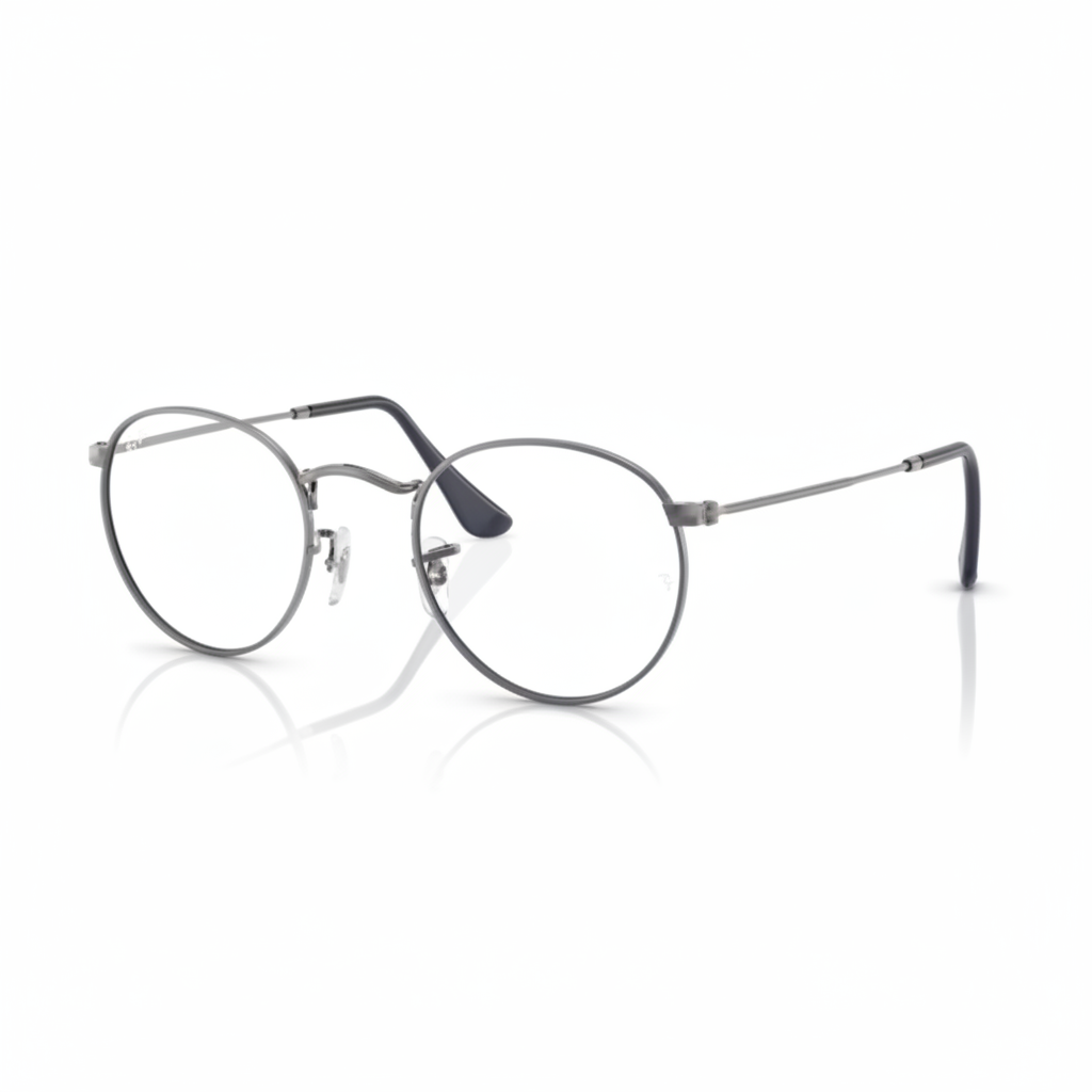 Gunmetal Round Eyeglasses - 1:1