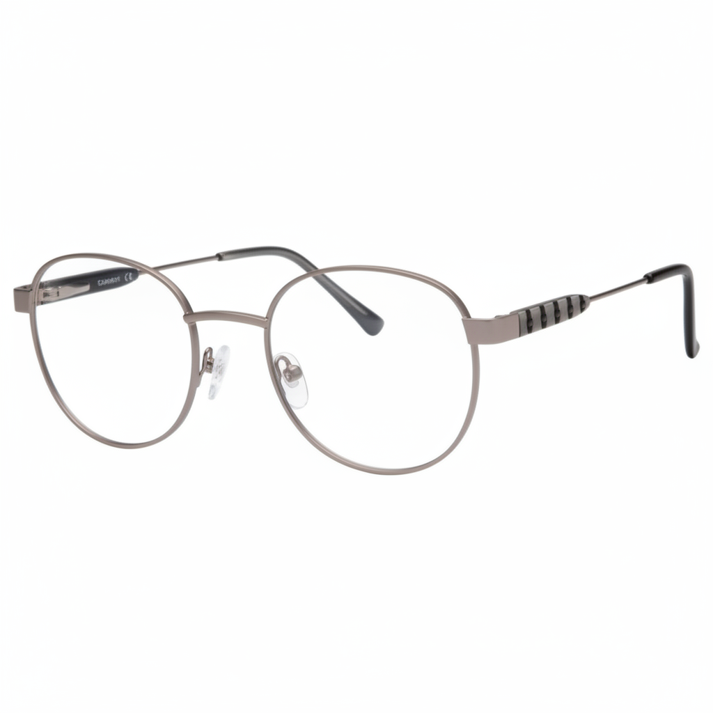 Gunmetal round oversized eyeglasses 1:1