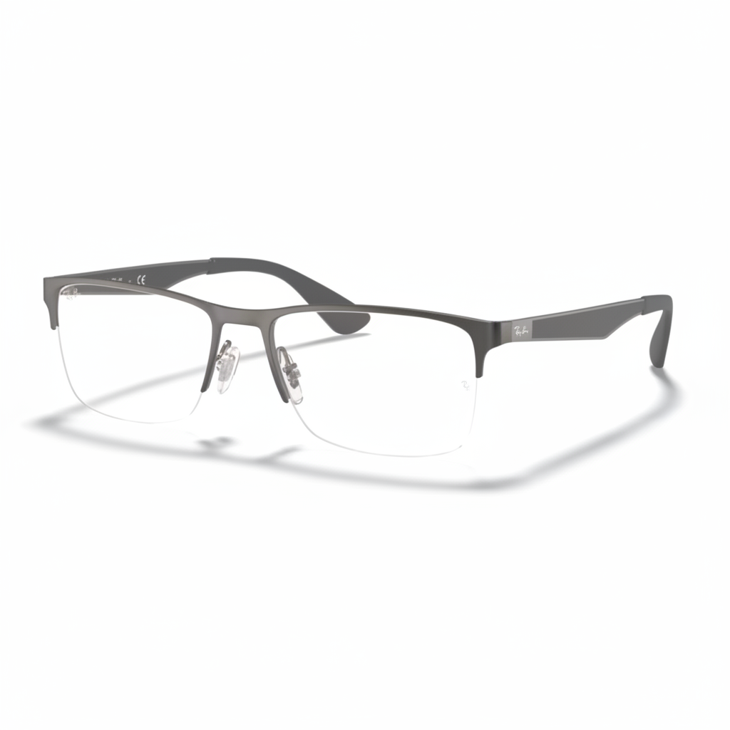 Gunmetal Semi-Rimless Eyeglasses 1:1