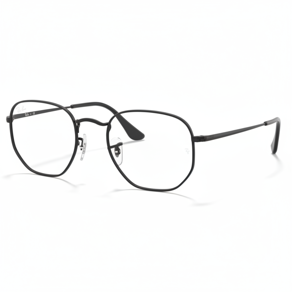 Hexagonal Matte Black Eyeglasses 1:1