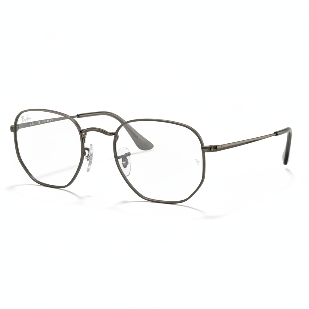 Hexagonal Silver Eyeglasses 1:1