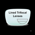 Lined Trifocal 7x28 lenses showing three distinct vision zones with visible lines for clear distance, intermediate, and near vision correction