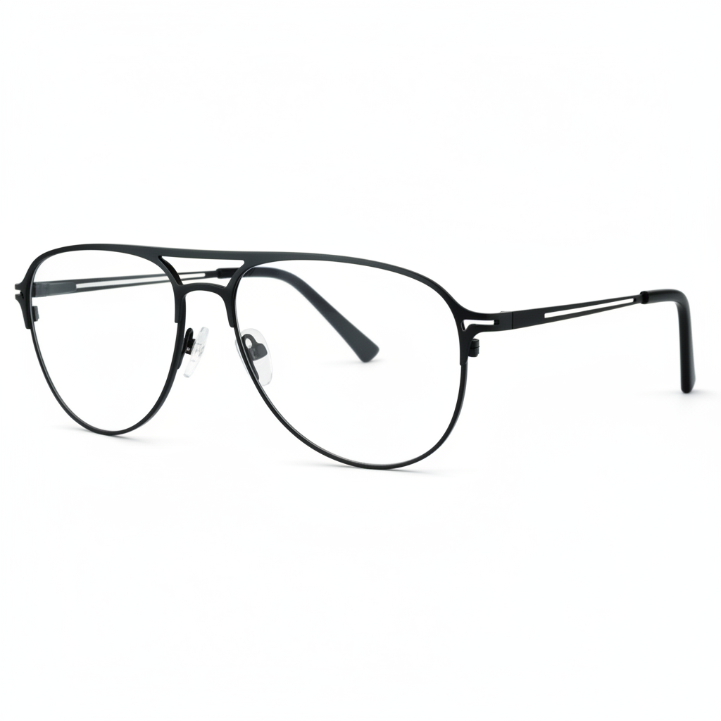 Matte black aviator eyeglasses 1:1