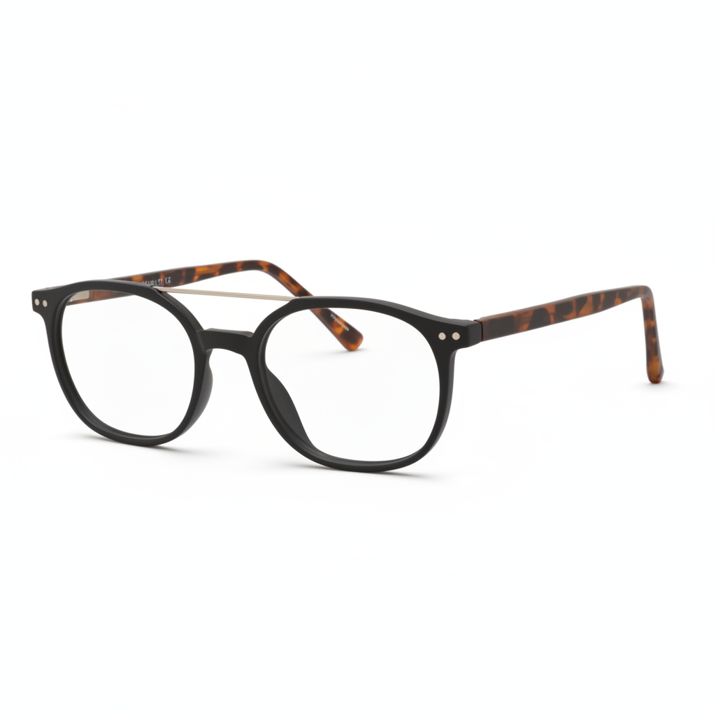Matte Black Double Bridge Eyeglasses 1:1